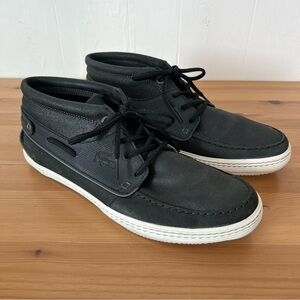 Lacoste Meyssac Deck Suede Shoes Men's Size 9 Black Grey